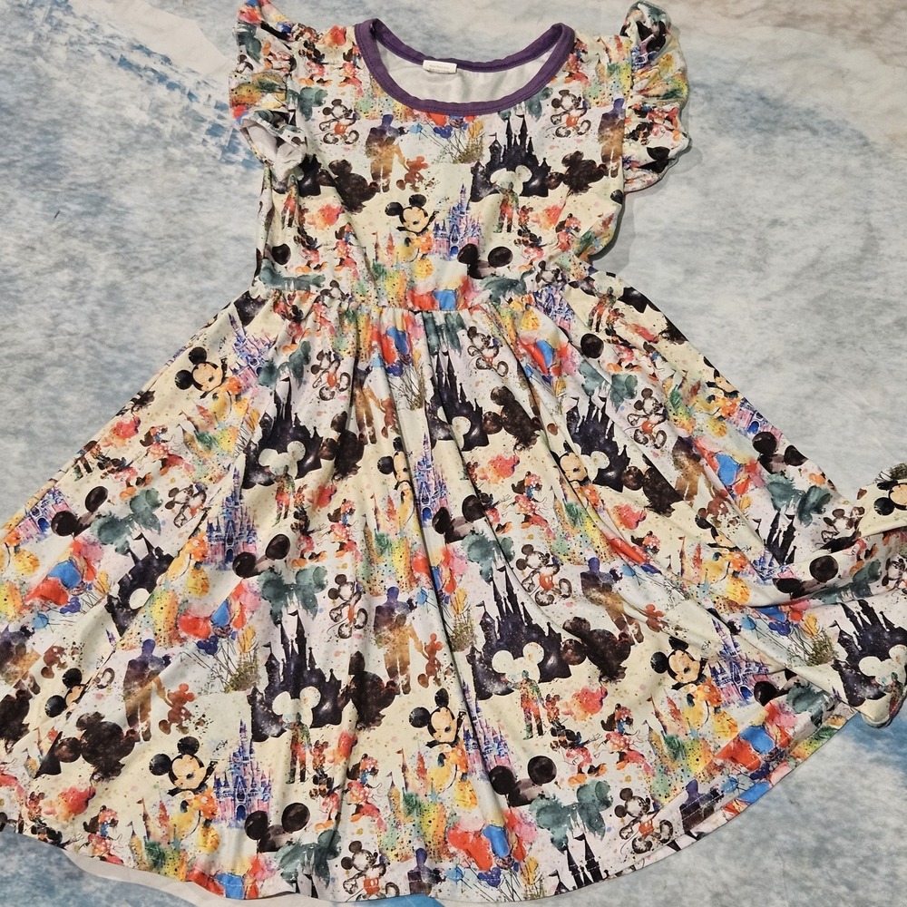 Mouse & Friends Milksilk Twirl Dress Girls Size 10/12 5XL Character‎ Print